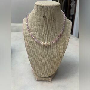 #9. Handmade Pink and Pearl Necklace